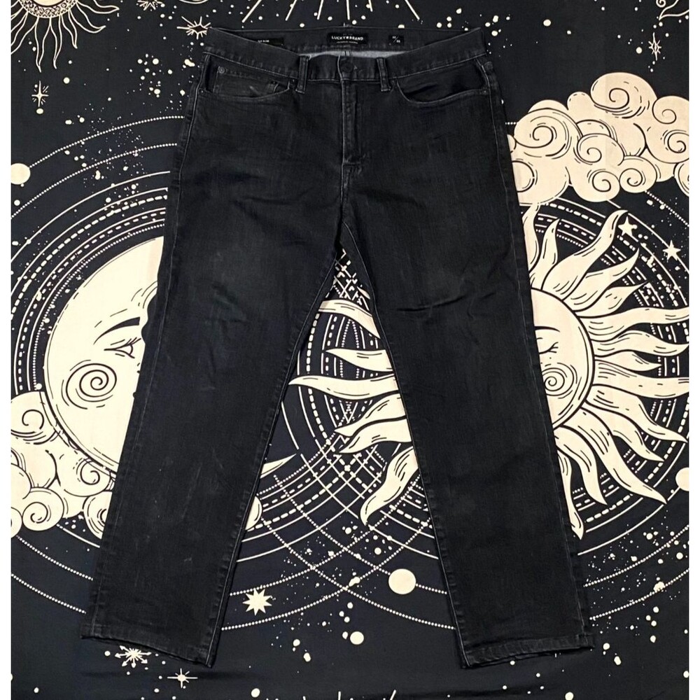 Lucky Brand 121 Jeans Men's 32x30 Black Denim Cotton Straight Slim Fit Workwear